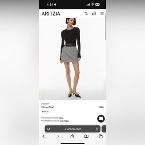 Aritzia Babaton Chisel Skirt - Grey